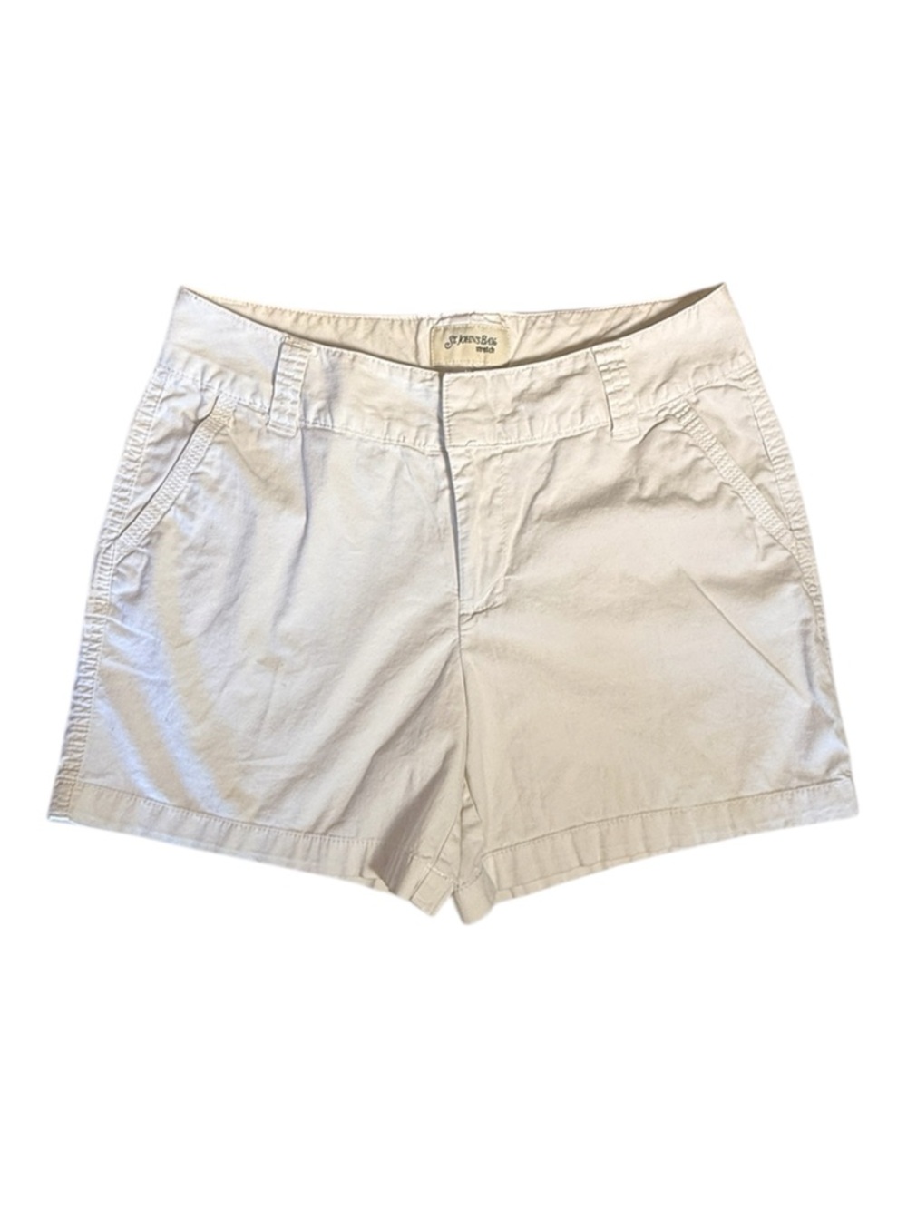 St. John's Bay Stretch white cotton chino shorts Women’s size 6 | ae